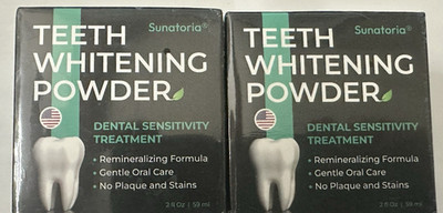 Lot of 2 Sunatoria Teeth Whitening Powder - 2 fl oz ea - 03/2029