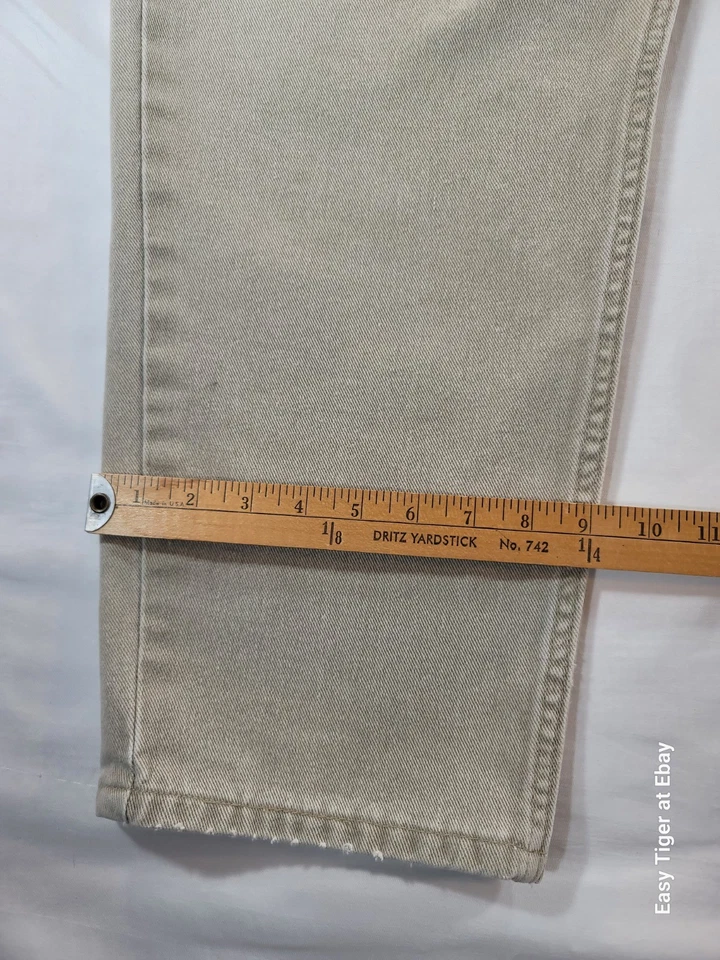 Jeans Arizona Jeans Co de Colección Años 90 Para Hombres 44x32 Ajuste Suelto Marfil TAN Denim 100% Algodón Foto 2 de 4