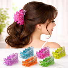 Wholesale Lot of 12 Women's Hair Claw Peafowl Jaw Clip Rhinestone Crystal Clamp