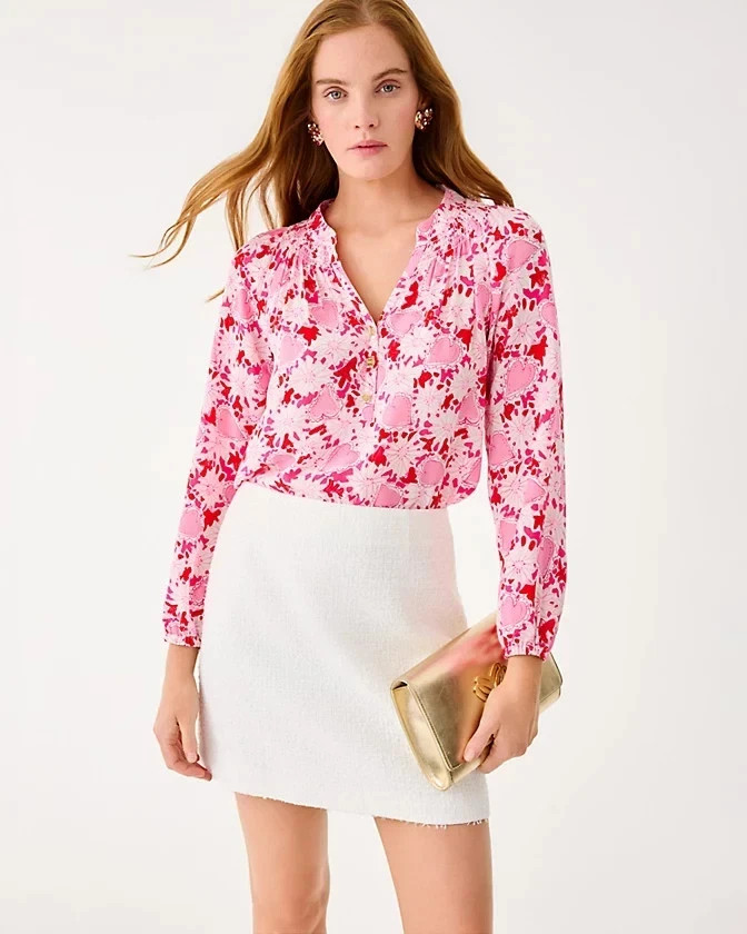 NWT Lilly Pulitzer Elsa Silk Top Color: Coconut Dear Heart , Choose Size !!!