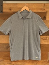 Vuori Shirt Mens Large Blue Strato Tech Polo Short Sleeve Performance Stretch