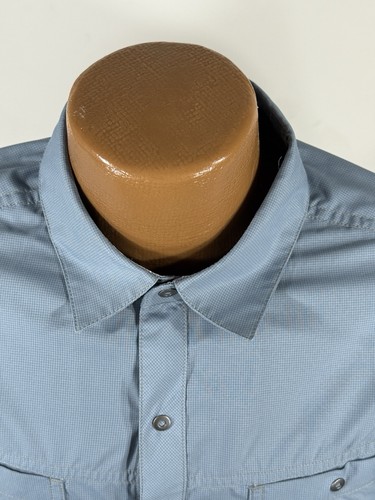 Kuhl Shirt Mens Snap Up Size L Blue Short Sleeve Born In The Mountains - Picture 3 of 10