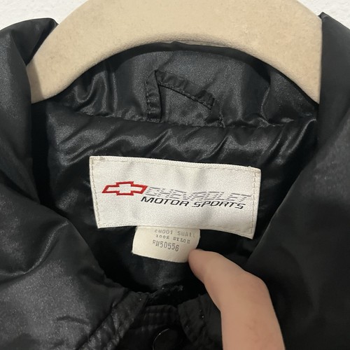 Vintage Chevrolet Chevy The Heartbeat of America Satin Jacket 80s Black Small - Picture 5 of 6