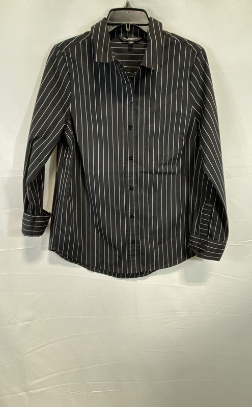 Liverpool Men's Pinstripe Button Down Shirt Black White Long Sleeve Sz S NWT