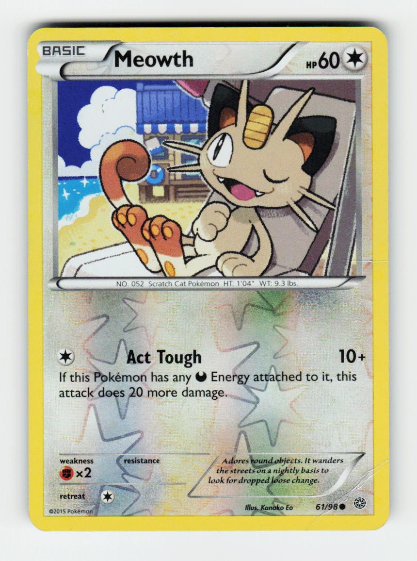 Meowth XY - Ancient Origins 61/98 Pokemon Common Reverse Holofoil DM