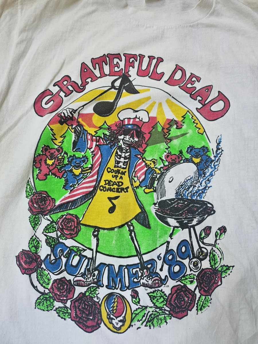 Grateful Dead Shirt T Shirt Vintage 1989 Summer Tour BBQ Skeleton