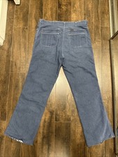 Vintage 60s 70s LEE Flared Hippie Bell Bottom Jeans Striped Denim Talon Zipper