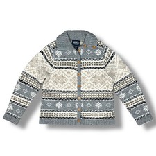 Eddie Bauer Collectibles Fair Isle Lambswool Cardigan Sweater Size M