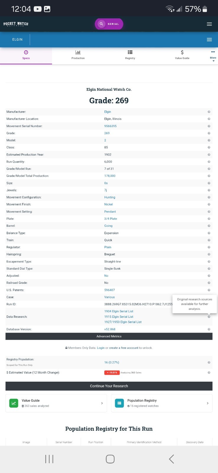 Vintage Ladies Elgin Pocket Watch in Sterling Silver Hunter Case Runs Great