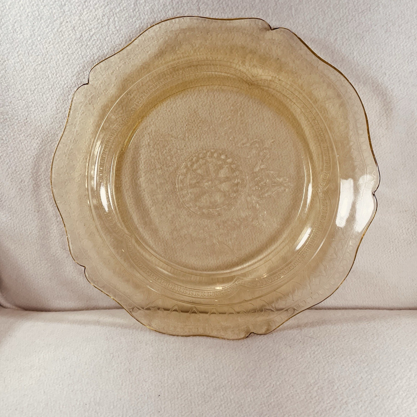 Vintage Federal Amber Yellow Depression Glass Patrician Spoke 11