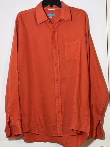 Toscano Aqua Linen LS Herren Kragen Knopfleiste Hemd Design Patrick Assaraf - Bild 1 von 11