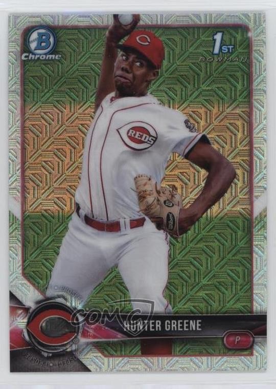 2018 Bowman Chrome Prospects Mega Box Mojo Refractor Hunter Greene #BCP48 1u6