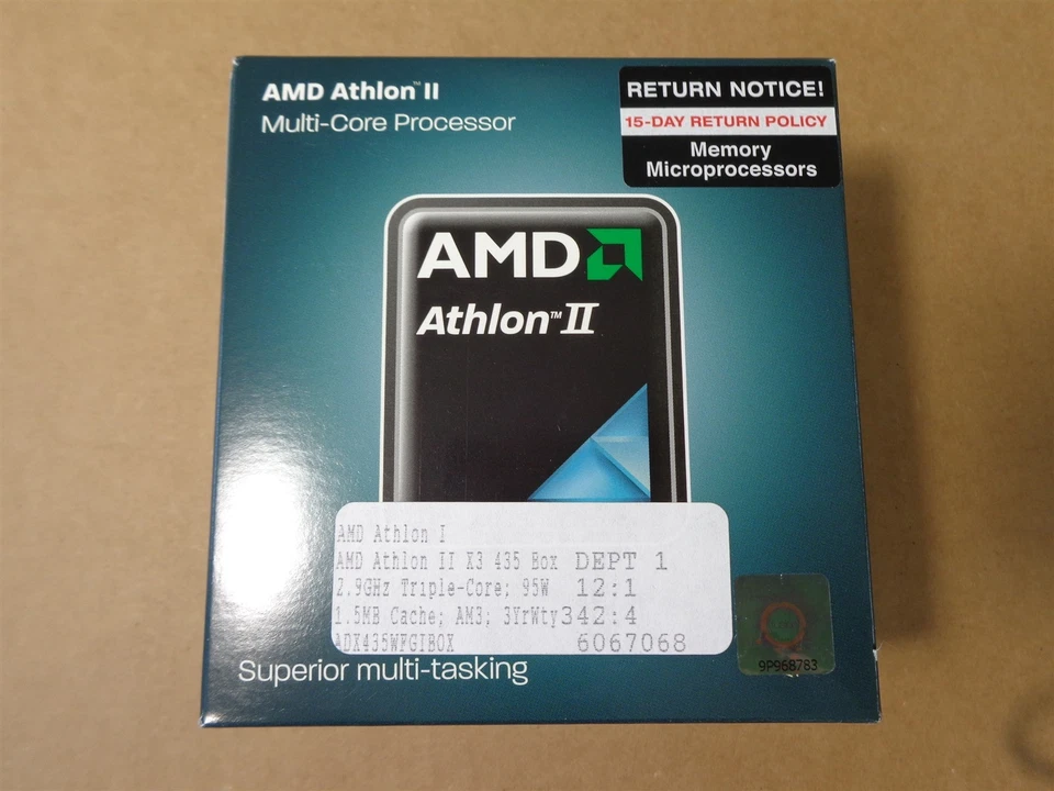 New AMD ATHLON II X3 435 PROCESSOR CPU ADX435WFGIBOX ADX435WFK32GI 2.9GHz NIB - Image 2 of 4