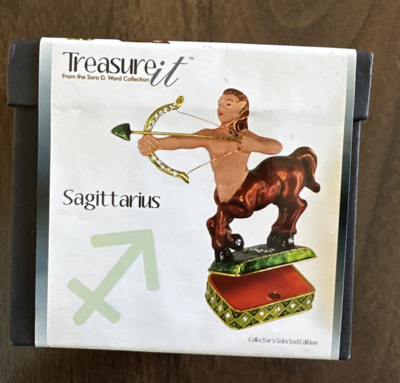Centaur Archer Sagittarius Rhinestone Trinket Box Treasure It