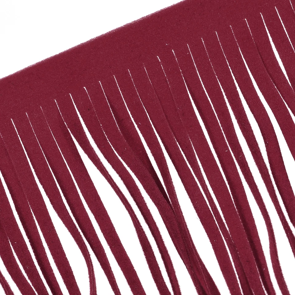 2 Meter 4" PU-Leder Fransenborte Doppelseitige Nähen Quasten Fransen, Fuchsia - Bild 3 von 4