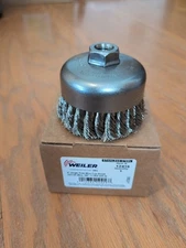 Weiler 12416 4" Single Row Knot Wire Cup Brush 5/8"-11 Nut  .023 Stainless Steel