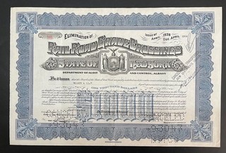 NYSB12 👍 2x New York State Bond $1.000 Railroad Grade Crossings 04/38
