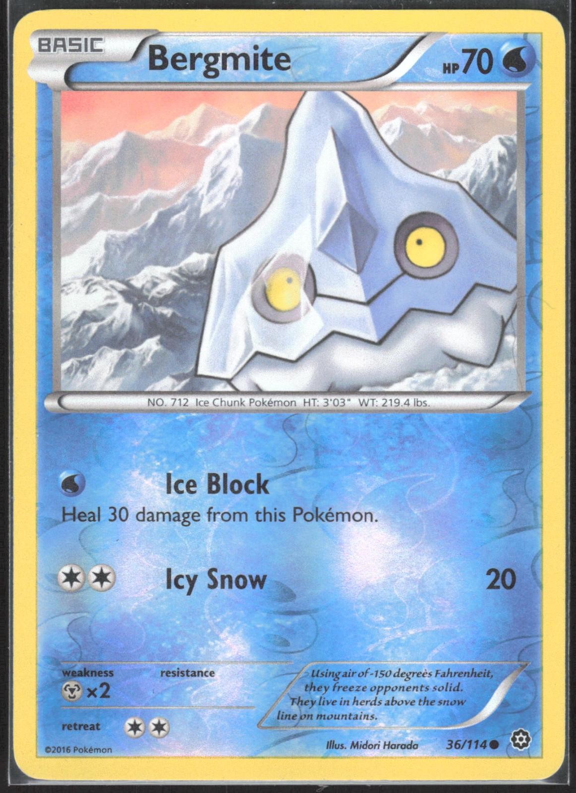 Bergmite 36 Steam Siege - Reverse Holo Pokemon LP (Common)
