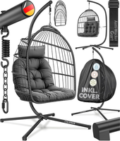 HäNgesessel Mit Gestell Und Premium Polster, HäNgeschaukel Outdoor & Indoor, Ink