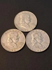 Lot (3) 1958-D, 60-D & 61-D Franklin Half Dollar Coin