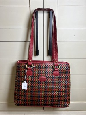 Pagani Made In Italy Genuine Leather Multicolor Woven Style Shoulder Bag