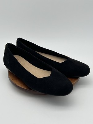 Dr. Scholl's Wexley Black Slip On ComfortFlat White Detail Women Shoe Sz. 9W