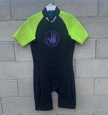 Vintage Body Glove Shorty Wetsuit Adult Size Mens Large Color Black Purple Neon