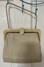 VTG Glomesh Metal Mesh Disco Clasp Cream Purse