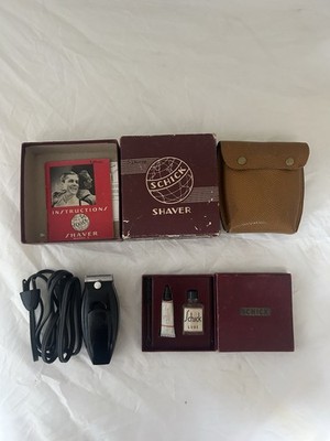 FULL KIT Schick Vintage Model S Electric Razor Shaving Set TURNS ON