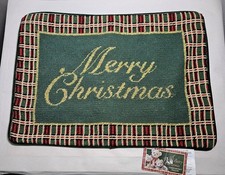  6 2002 A Very Beary Christmas Needlepoint Pillow Cover Front 100 Wool 13"x18"