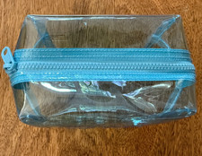 Space NK dinky see-through jelly Cosmetics Travel Make Up Bag blue spacenk