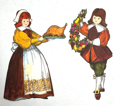 Beistle Thanksgiving Day Holiday Harvest Pilgrims Die Cut Wall Decorations