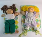 Lot of 2 Vintage Cabbage Patch Kids Xavier Roberts Coleco Original w Accessories