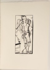 Karl-Georg Hirsch/autographed/proof rare!! /woodblock print/dedicated