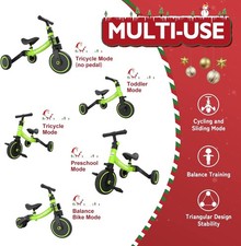 3-In-1 Toddler Bike Convertible Kids Tricycle Outdoor Riding Toy with 3-Wheel