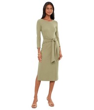 Women's Dresses Lauren Ralph Lauren Tie-Front Cotton-Blend Crewneck Dress