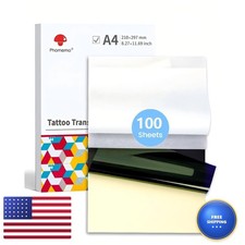 Phomemo Tattoo Transfer Paper, 100 Sheets, A4 Size Tattoo Stencil Paper