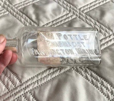 Antique Pharmacist Bottle A.W. Pottle Farmington Maine Carbolic Acid Poison