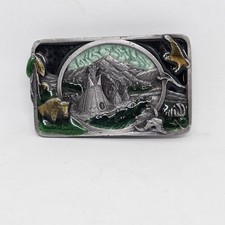 Vintage 1983 Siskiyou Native American Tribute Eagle Buffalo Belt Buckle