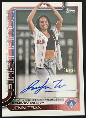 2025 Topps Jenn Tran Auto First Pitch Fenway Park Red Sox 36/99 Rare HOF Style
