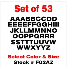 ABC LETTERS Vinyl Sticker Decals Outdoor Quality Many Uses Set of 53 STK#F02 AZ