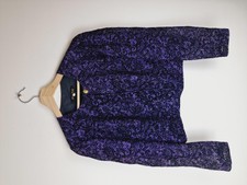 Vintage Masai Purple Metallic Cropped Bomber Sparkly Jacket S M