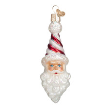 Old World Christmas Peppermint Twist Santa Ornament w