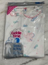 New Vintage Cuddle Time Sleep  Play One Piece Sleeper Dino Stars 12-18 Months