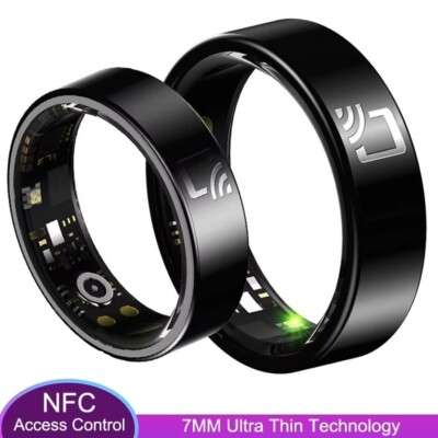 5ATM&IP68 Wasserdicht Keramik NFC Smart Ring R20 24H Herzfrequenz-Schlafmonitor