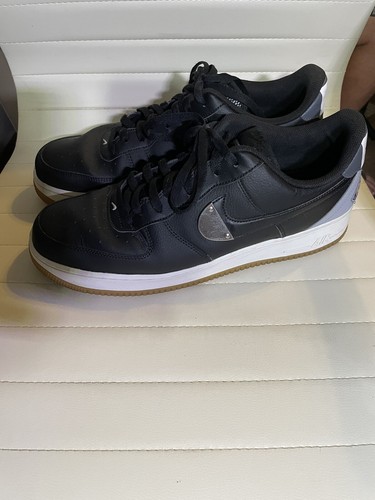 Nike Air Force 1 Low '07 NBA Black Silver Size 13 - Picture 4 of 6