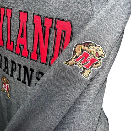 Maglione Maryland Terrapins uomo grigio logo pullover felpa con cappuccio taglia L usato - Foto 11 di 12