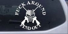 FAFO F*ck Around and Find Out Flag Skull AR15 Car Truck Window Decal Sticker