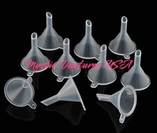 10 Pieces Small Mini Plastic Funnels For Perfume Essential Oils Liquid Powders