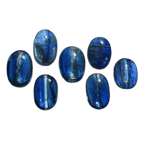7 Pcs Natural Blue Kyanite Top Quality 10.5mm-12.6mm Oval Cabochon Gemstones Lot - Picture 8 of 15